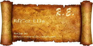 Rácz Ella névjegykártya